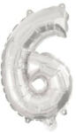 Procos Silver, Ezüst 6-os szám fólia lufi 95 cm (PNN92472)