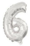 Procos Silver, Ezüst 6-os szám fólia lufi 10 cm (PNN91544)