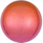 Amscan Ombré Red and Orange Gömb Fólia lufi 40 cm (DPA3984701)