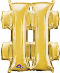 Amscan Gold, Arany mini fólia lufi hashtag ikon 33 cm (DPA3306701)