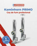 KMH Sistem cos de fum profesional KaminHorn Primo Inox 90 grade, baza 0 (Diametru: 200 mm, Inaltime: 9 ml) (KMH-PRIMOBAZA90-200-9)
