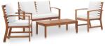 vidaXL Set mobilier cu perne, 4 piese, lemn acacia 47283