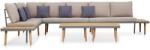 vidaXL Set mobilier cu perne, 5 piese, maro, lemn acacia 46482