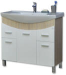 TMP cabinets ZX 85 - SONOMA - lábon álló fürdőszobabútor Sanovit Zenon 6085 porcelán mosdókagylóval 85 cm (400880) - globalvivamarket