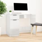 vidaXL Birou, alb extralucios, 100x50x75 cm, lemn prelucrat (811499)