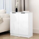vidaXL Servante, 2 buc. , alb extralucios, 30x30x70 cm, lemn prelucrat (811146) Comoda