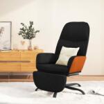 vidaXL Scaun de relaxare cu taburet, negru, material textil (3097399)