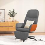 vidaXL Scaun de relaxare cu taburet, gri deschis, material textil (3097394)