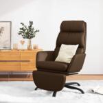 vidaXL Scaun de relaxare cu taburet, maro, piele ecologică (3097544)
