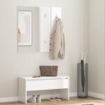 vidaXL Set de mobilier pentru hol, alb extralucios, lemn prelucrat (808789)