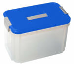 Keter Tároló doboz CURVER műanyag fedővel 14L kék-alumínium ezüst (05001-134-00) - papir-bolt