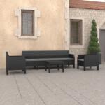 vidaXL 4 részes antracit PP rattan párnákkal 3079676