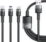 XO NB-Q191 3 az 1-ben adat- és töltőkábel Lightning + Type C + Micro USB 1, 2m 40W fekete
