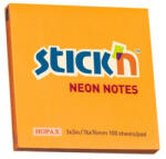 STICK N Öntapadó jegyzettömb STICK'N 76x76mm neon narancs 100 lap (21164) - papir-bolt