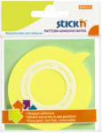 STICK N Öntapadó jegyzettömb STICK'N 70x70mm 360°-ban öntapadó szövegbuborék forma sárga 50 lap (21544) - papir-bolt