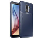 iPaky szilikon telefonvédő (karbon minta) KÉK [Samsung Galaxy A6+ (2018) SM-A605F]