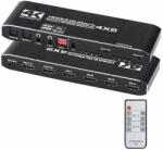 Thunder Germany HMX-412, HDMI mátrix, elosztó és kapcsoló + kettős audió leválasztó (4×2)