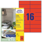 AVERY Etikett AVERY 3452 105x37mm univerzális piros 1600 címke/doboz 100 ív/doboz (3452) - papir-bolt