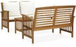 vidaXL Set mobilier cu perne, 3 piese, lemn masiv de acacia 3057976