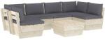 vidaXL Set mobilier din paleți cu perne, 7 piese, lemn molid 3063588