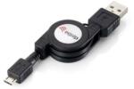 Equip micro USB 2.0 cable AM -> MBM5P 1m black, retractable (128595) - pcone