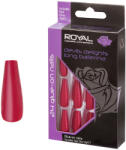 Royal Set 24 Unghii False ROYAL Glue-On Nail Tips, Devils Delights Long Ballerina, Adeziv Inclus