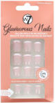 W7 Kit 24 Unghii False W7 Glamorous Nails, French Nails 01, cu adeziv inclus si pila de unghii