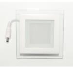  Led панел за вграждане стъкло - квадрат, 6w бяла светлина с led драйвер