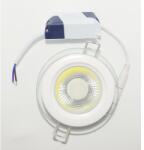  Led cob луничка за вграждане - кръг, 6w бяла светлина с led драйвер