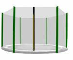 AGA Plasă de siguranță pentru trambulină cu un diametru total de 180 cm pe 6 stâlpi - negru - verde închis - AGA (K11195)