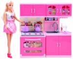 Inlea4Fun Bucătărie pentru copii, roz, cu păpușă, cuptor, chiuvetă funcțională, multe accesorii, Anlily Inlea4fun (JO-ZA2462)