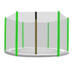 AGA Plasă de siguranță Aga pentru trambulină cu diametrul de 430 cm și 6 stâlpi - neagră/verde (k11179)