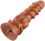 HISMITH HSA56 Spiral Grain Silicone Dildo KlicLok 8.46" Gold Dildo