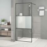 vidaXL Perete cabină duș walk-in negru 90x195 cm sticlă ESG semi-mată (152106)
