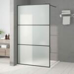 vidaXL Perete cabină duș walk-in negru 115x195 cm sticlă ESG mată (152113)