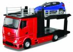 Bburago Tir Mercedes Benz Actros Trailer Car Carrier scurt plus Renault Captur - 22 cm1/43 (16788)