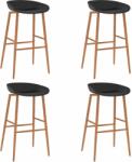 vidaXL Scaune de bar, 4 buc, negru (248170)