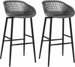 vidaXL Scaune de bar, 2 buc. , gri (248151)