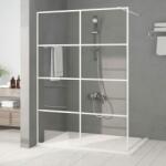 vidaXL Paravan duș walk-in, alb, 140x195 cm, sticlă ESG transparentă (152144)