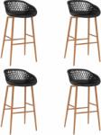 vidaXL Scaune de bar, 4 buc. , negru (248164)