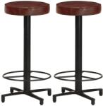 vidaXL Scaune de bar, 2 buc. , 66 cm, piele naturală (321968)