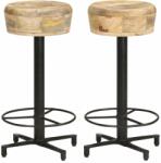 vidaXL Scaune de bar, 2 buc. , 66 cm, lemn masiv de mango (321962)