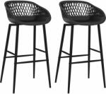 vidaXL Scaune de bar, 2 buc, negru (248149)
