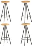 vidaXL Scaune de bar, 4 buc. , lemn de mango nefinisat (286615)
