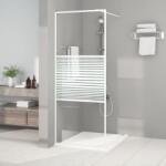 vidaXL Perete de duș walk-in, alb, 80x195 cm, sticlă ESG transparentă (152150)
