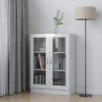 vidaXL Dulap cu vitrină, alb extralucios, 82, 5 x 30, 5 x 115 cm, PAL (802756) - vidaxl Biblioteca