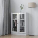 vidaXL Dulap cu vitrină, alb extralucios, 82, 5 x 30, 5 x 115 cm, PAL (802756) Biblioteca