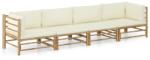 vidaXL Set mobilier, 4 piese, perne alb crem, bambus 3058205