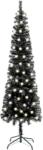 vidaXL Set pom de Crăciun subțire cu LED-uri, negru, 240 cm (3077992)