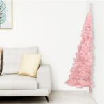 vidaXL Jumătate brad de Crăciun artificial cu suport, roz, 120 cm, PVC (344670)